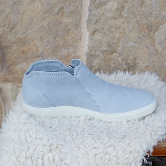 Ecco Pale Blue Low Bootie Size Zip Suede Leather Boot Sneaker Size 10 - Picture 5 of 12